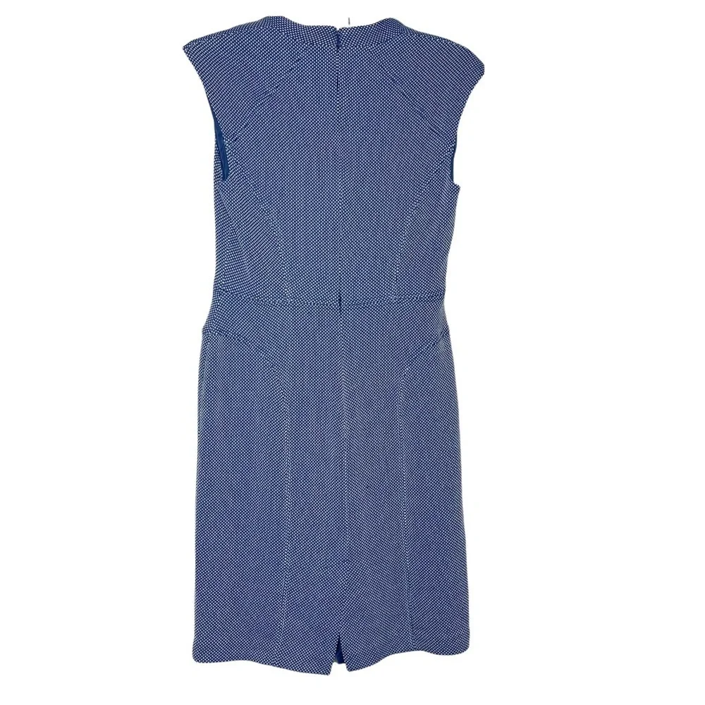 Adrianna Papell Blue White Textured Structured Sheath Dress womens 8‎